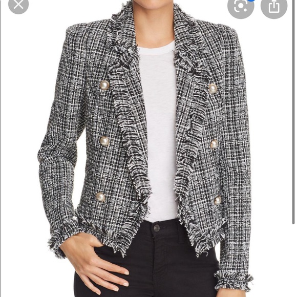 New Aqua Tweed Jacket Cropped S 